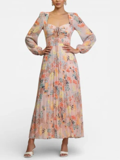 Rachel Rachel Roy Long-sleeve Amira Pleated Midi Dress In Multi