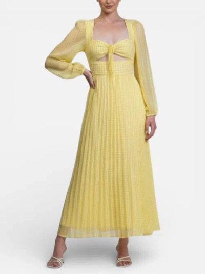 Rachel Rachel Roy Long-sleeve Amira Pleated Midi Dress In Yellow
