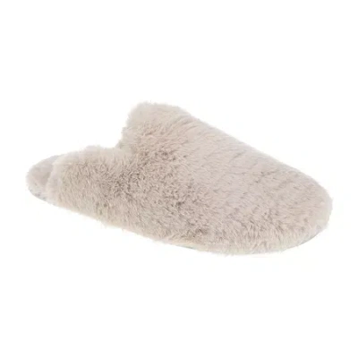 Rachel Rachel Roy Lucy Plush Notched Collar Scuff Womens Memory Foam Slip-on Slippers In White