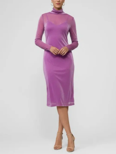 Rachel Rachel Roy Lydia Mock Neck Mesh Dress In Purple