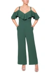Rachel Rachel Roy Marcella Off The Shoulder Ruffle Jumpsuit In Green