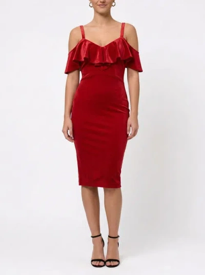 Rachel Rachel Roy Marcella Off The Shoulder Ruffle Midi Dress In Red
