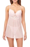 Rachel Rachel Roy Molded Cup Lace Babydoll Chemise In Rose