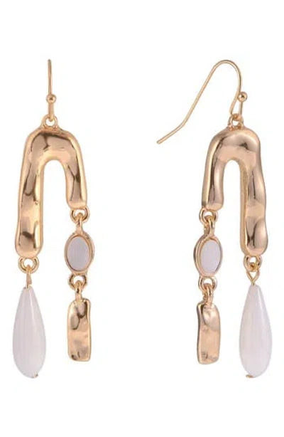 Rachel Rachel Roy Mother-of-pearl Beaded Drop Earrings In Gold