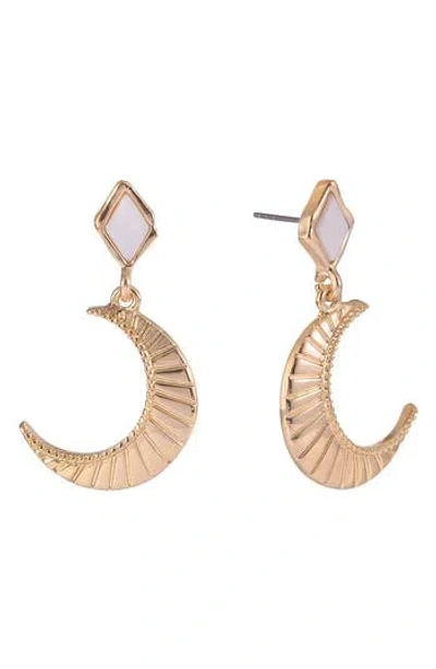 Rachel Rachel Roy Mother-of-pearl Crescent Moon Drop Earrings In Gold
