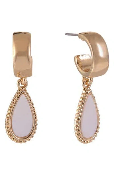 Rachel Rachel Roy Mother-of-pearl Teardrop Huggie Hoop Earrings In Gold