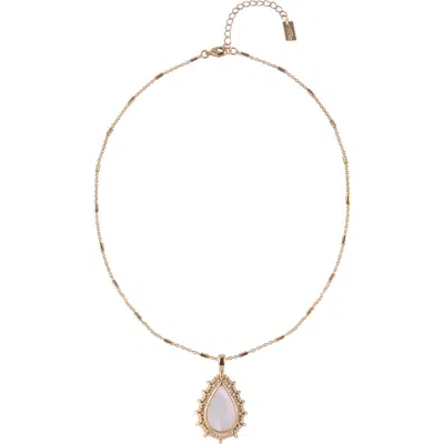 Rachel Rachel Roy Mother-of-pearl Teardrop Pendant Necklace In Gold