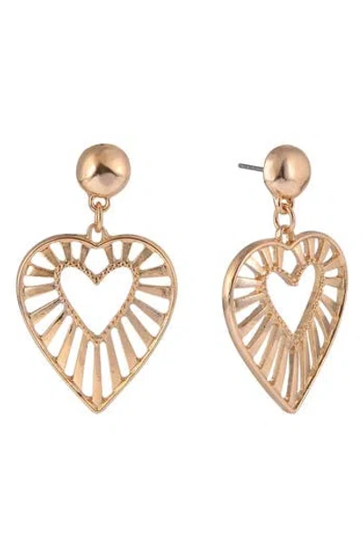 Rachel Rachel Roy Open Heart Drop Earrings In Gold