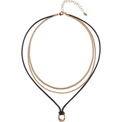 Rachel Rachel Roy Oval Pendant Layered Necklace