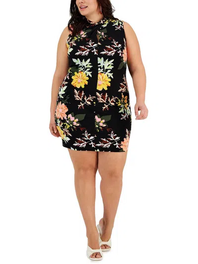 Rachel Rachel Roy Plus Womens Summer Short Mini Dress In Multi