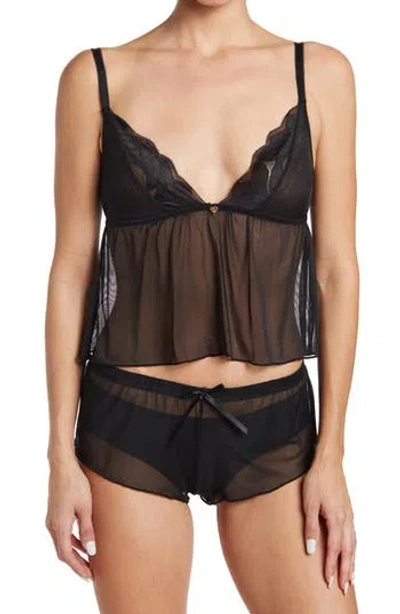 Rachel Rachel Roy Rachel Roy Soft Cup Camidoll Set In 4/black