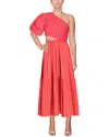 Rachel Rachel Roy Rae One-shoulder Maxi Cotton Dress In Orange