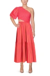 Rachel Rachel Roy Rae One-shoulder Maxi Cotton Dress In Orange