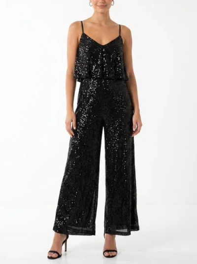 Rachel Rachel Roy Sequin Tara Ruffle Jumpsuit In Black