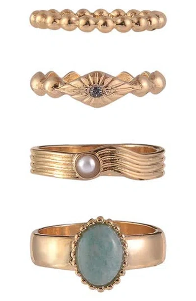 Rachel Rachel Roy Set Of 4 Assorted Rings In Gold
