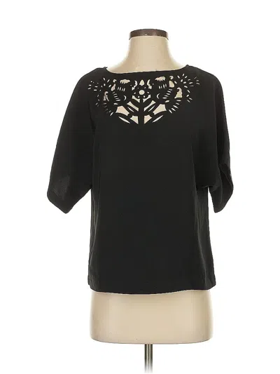 Pre-owned Rachel Rachel Roy Short Sleeve Blouse In Black