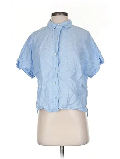 Pre-owned Rachel Rachel Roy Short Sleeve Blouse In Blue