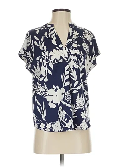 Pre-owned Rachel Rachel Roy Short Sleeve Blouse In Blue