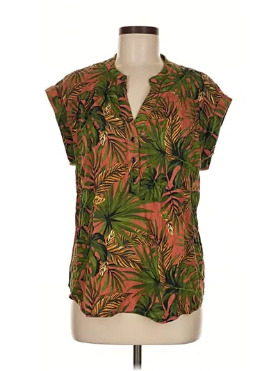 Pre-owned Rachel Rachel Roy Short Sleeve Blouse In Green