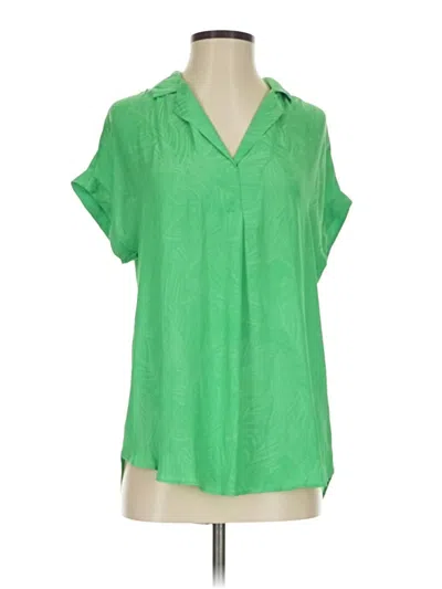 Pre-owned Rachel Rachel Roy Short Sleeve Blouse In Green