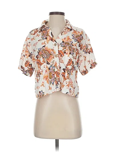 Pre-owned Rachel Rachel Roy Short Sleeve Blouse In Orange