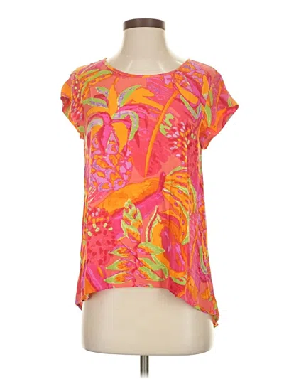 Pre-owned Rachel Rachel Roy Short Sleeve Blouse In Orange