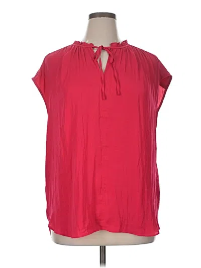 Pre-owned Rachel Rachel Roy Short Sleeve Blouse In Red