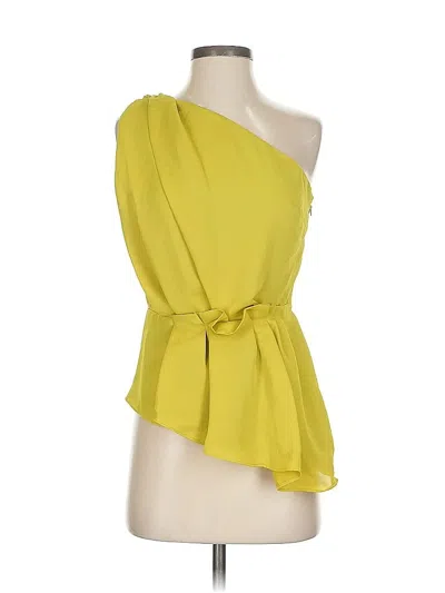 Pre-owned Rachel Rachel Roy Sleeveless Top Yellow One Shoulder Neckline Tops