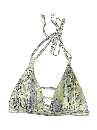 Pre-owned Rachel Rachel Roy Swimsuit Top Gray Print Pattern Swimwear