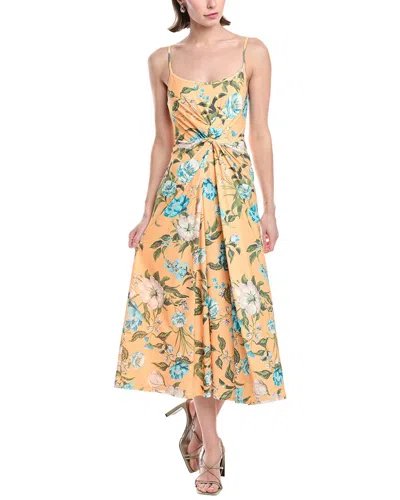 Rachel Rachel Roy Twisted Midi Dress In Orange