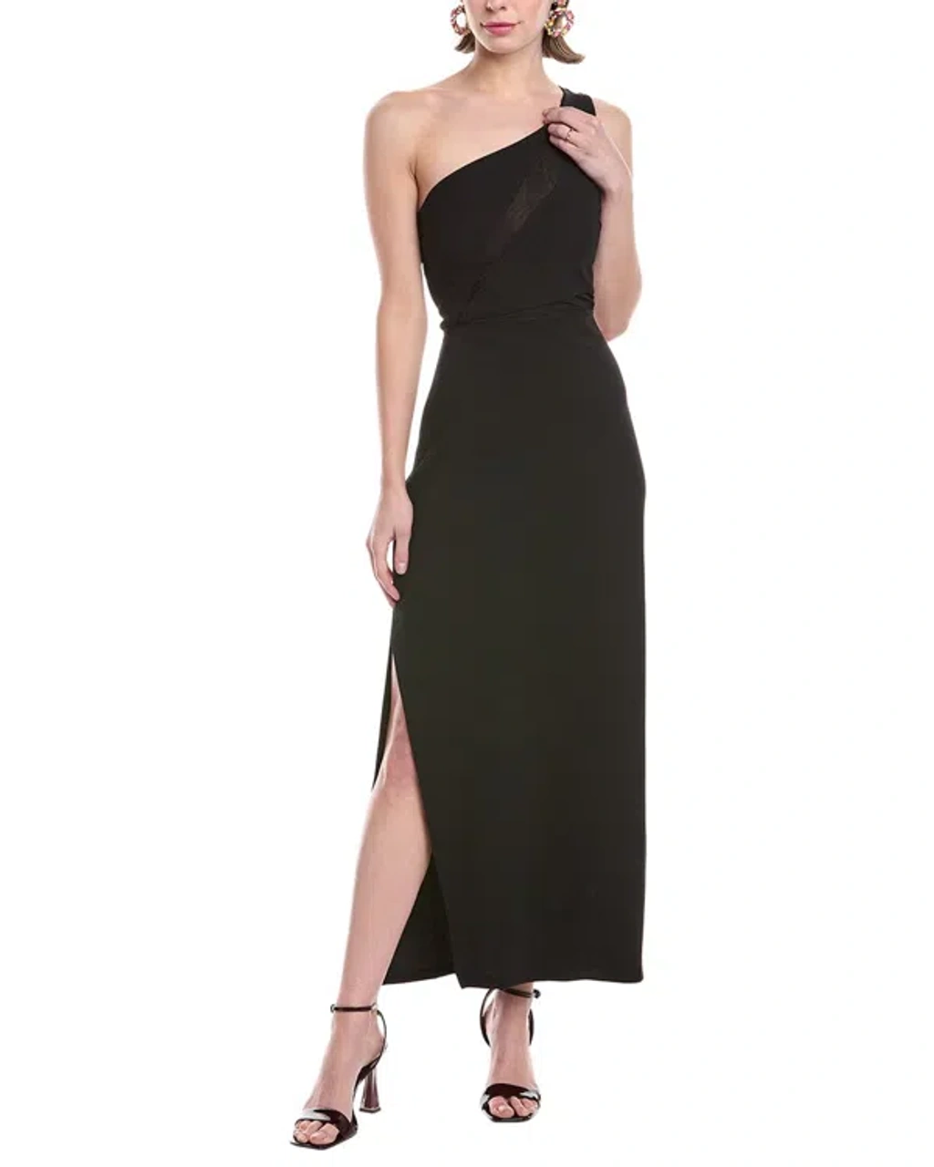 black cut out asymmetric dress Hoop-detail Cut-out Asymmetric Dress main image 1