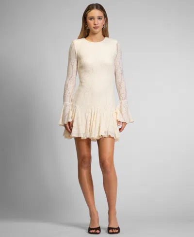 Rachel Rachel Roy Women's Alanna Textured Knit Crewneck Mini Dress In White