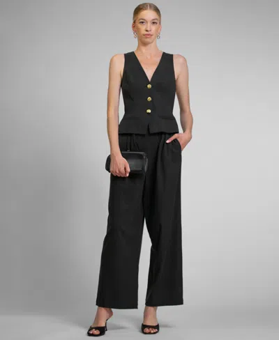 Rachel Rachel Roy Women's Annie Peplum V-neck Jumpsuit In Black