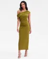 Rachel Rachel Roy Women's Asymmetrical Drape Beaded Strap Midi Dress In Green