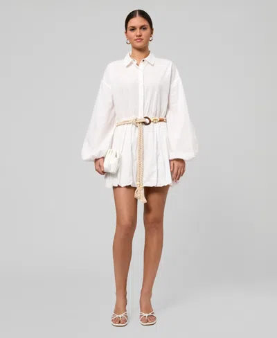 Rachel Rachel Roy Women's Collared Neck Shirt Dress In White