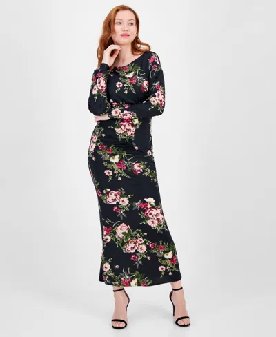 Rachel Rachel Roy Women's Cora Printed Long-sleeve Maxi Dress In Blk Combo French Garden