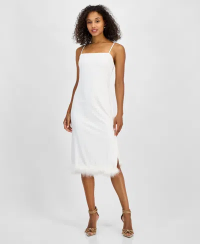 RACHEL RACHEL ROY WOMEN'S DELILAH FEATHER-HEM MIDI DRESS