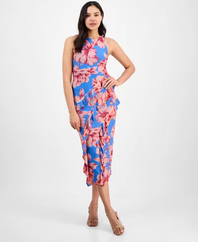 Rachel Rachel Roy Women's Isca Ruffled Sleeveless Midi Dress In Magnolia Blue Pink