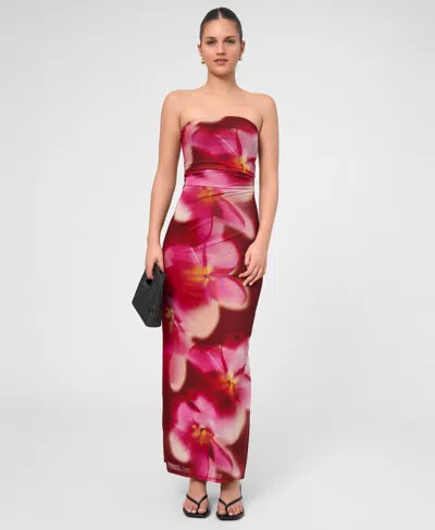 Rachel Rachel Roy Isola Strapless Mesh Maxi Dress In Red