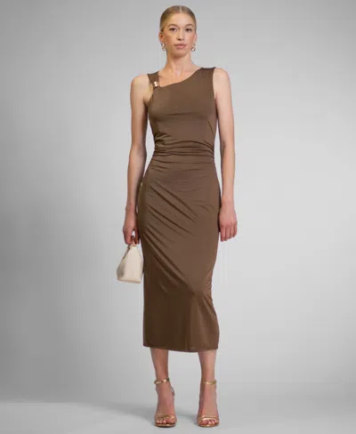 Rachel Rachel Roy Women's One Shoulder Midi Dress In Brown