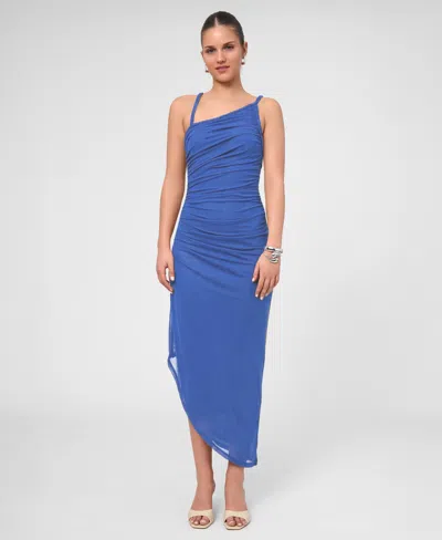 Rachel Rachel Roy Women's One-shoulder Ruched Midi Dress In Blue