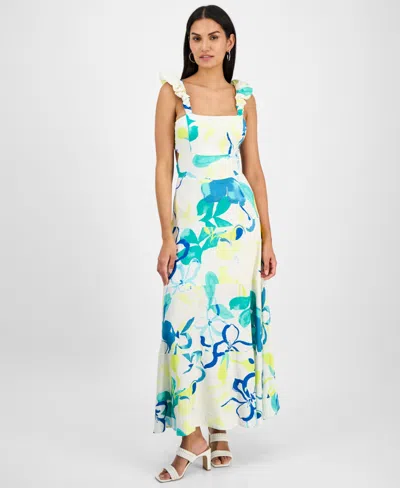 Rachel Rachel Roy Women's Printed Ruffle-sleeve Dress In White