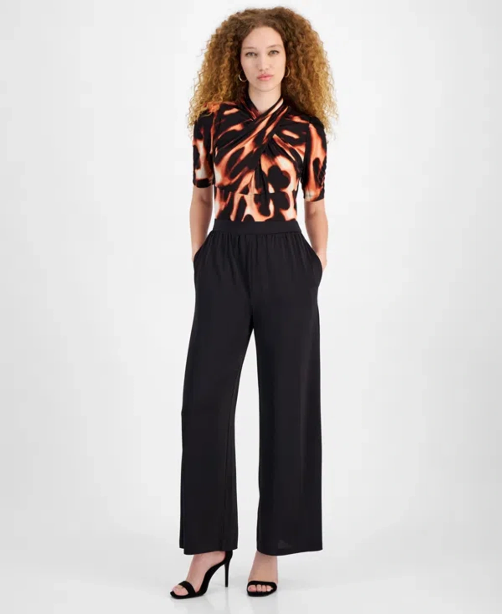 Pantalon Large Palazzo Rachel Roy - Coupe Cropped, Taille M, Noir, Neuf Avec étiquettes