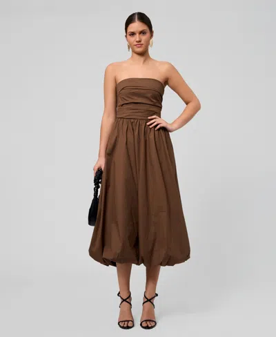 Rachel Rachel Roy Women's Rosalie Strapless Midi Dress In Brown