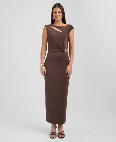 Rachel Rachel Roy Women's Scoop Neck Midi Dress In Brown