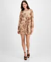 Rachel Rachel Roy Shibon Mini Dress In Sepia Rose Garden