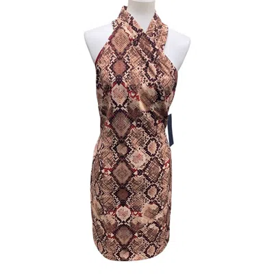 Rachel Rachel Roy Women's Snakeskin Print Asymmetric Sheath Dress In Pink