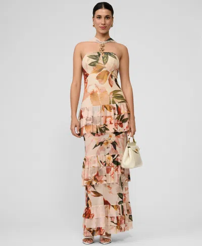 Rachel Rachel Roy Women's Solana Printed Tiered Ruffle Dress In Neutral