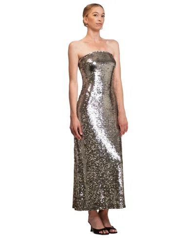 Rachel Rachel Roy Women's Strapless Sequin Midi Dress In Metallic