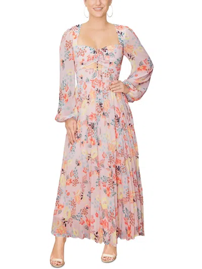 Rachel Rachel Roy Womens Chiffon Floral Midi Dress In Multi